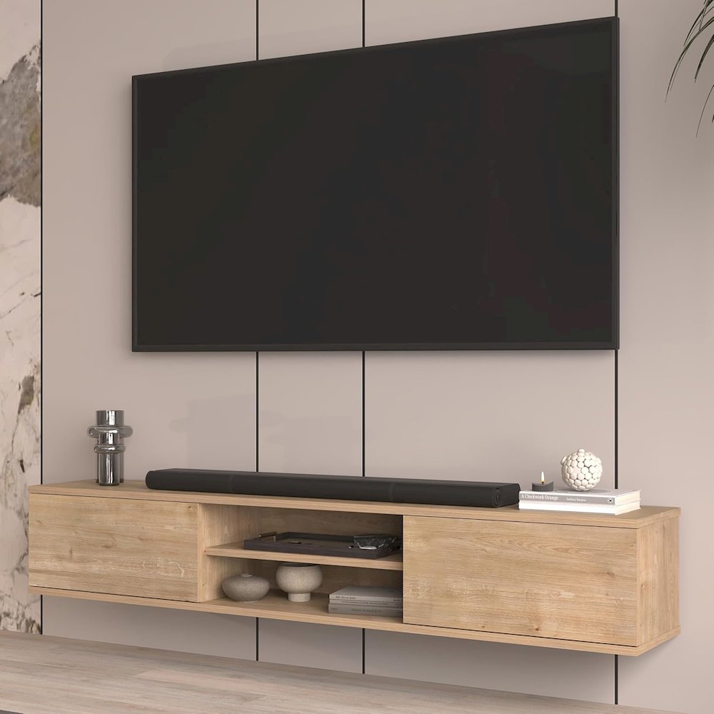 Floating TV Stand for 75 Inch TVs, Modern Entertainment Center. Picture 4