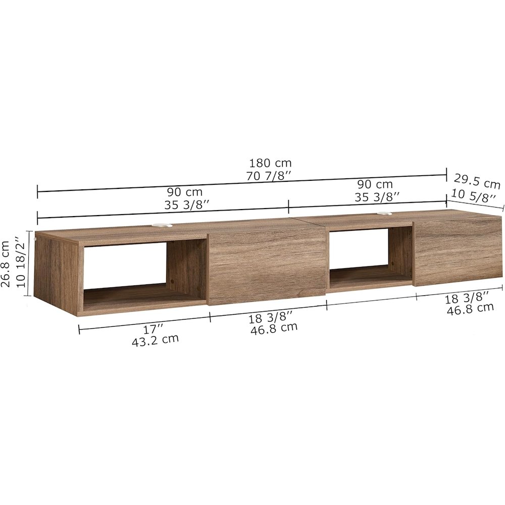 Floating TV Stand - Wall Mounted TV Stand for 75 Inch TV - Floating TV Shelf. Picture 2