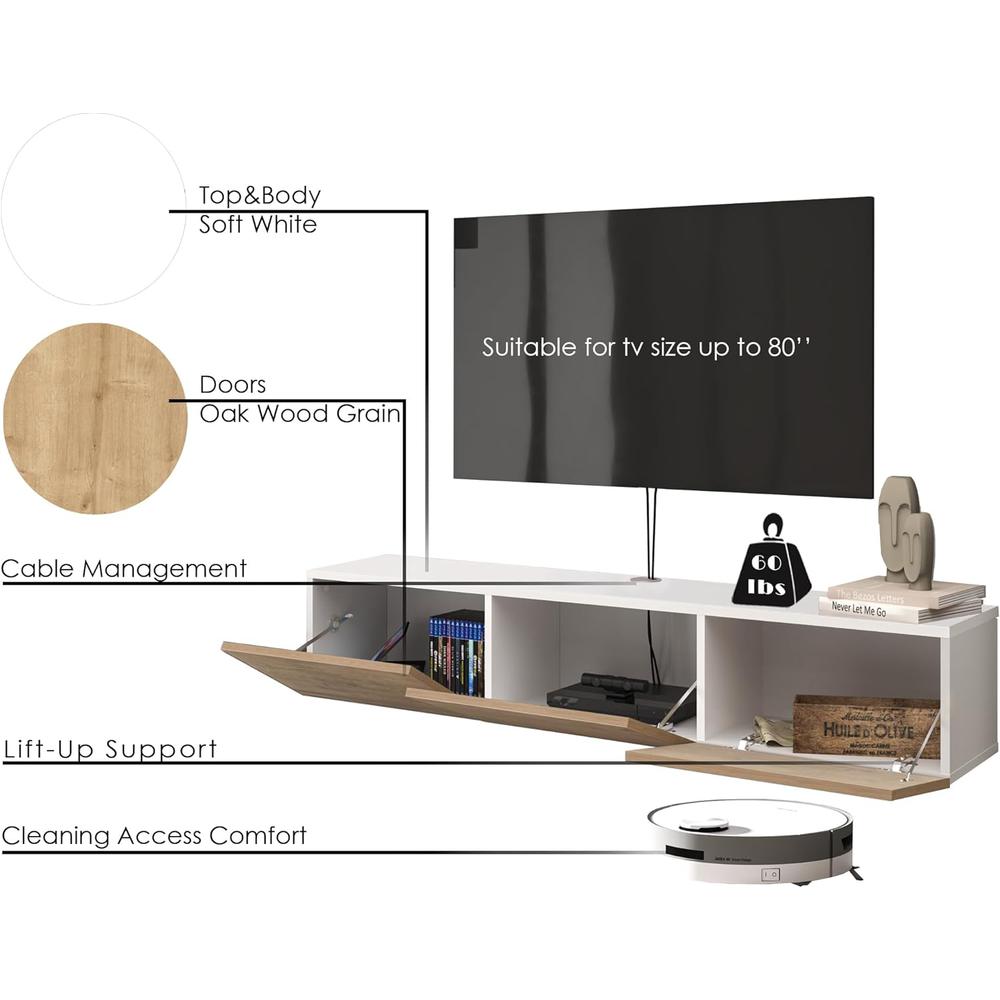 Atelier Mobili Floating TV Stand, TV Stand up to 75 inch TV. Picture 6