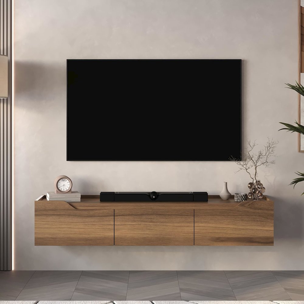 Floating TV Stand for 75 Inch TVs, Modern Entertainment Center. Picture 4
