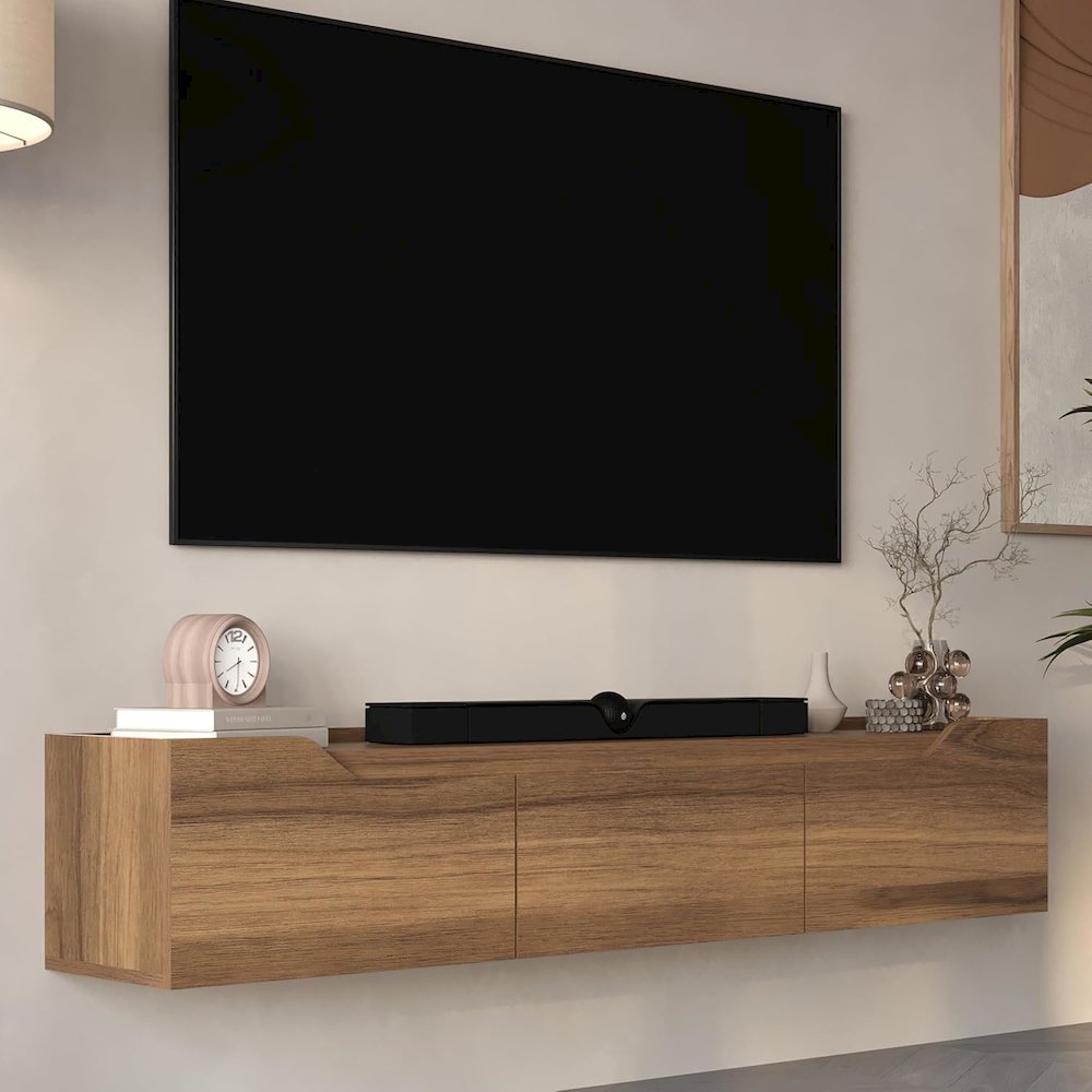 Floating TV Stand for 75 Inch TVs, Modern Entertainment Center. Picture 3