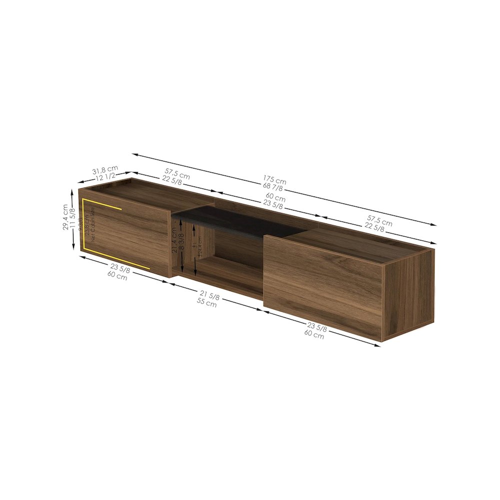 Floating TV Stand 65 inch TV, Wall Mounted Media Console. Picture 4