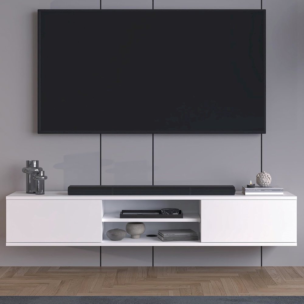 Floating TV Stand for 75 Inch TVs, Modern Entertainment Center. Picture 3