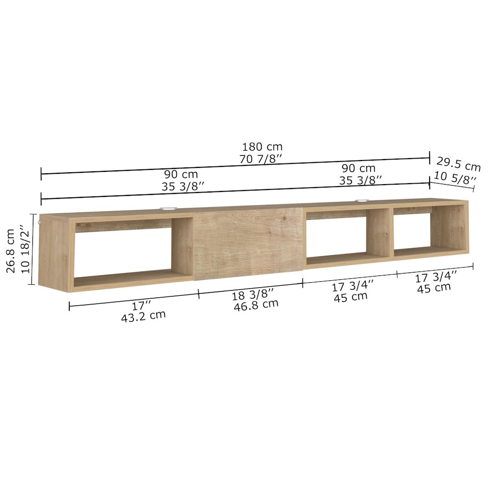 Floating TV Stand for 75 Inch TV, Wall Mounted TV Stand. Picture 2