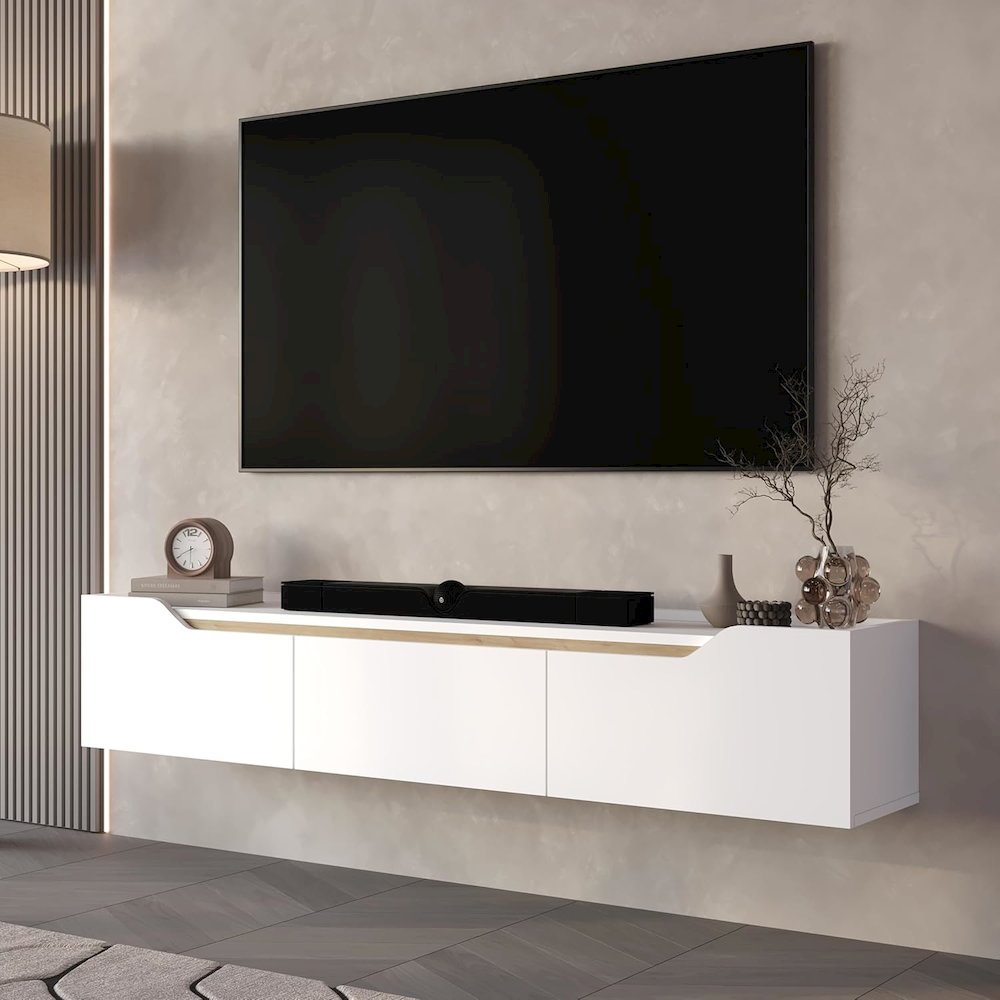 Floating TV Stand for 75 Inch TVs, Modern Entertainment Center. Picture 2