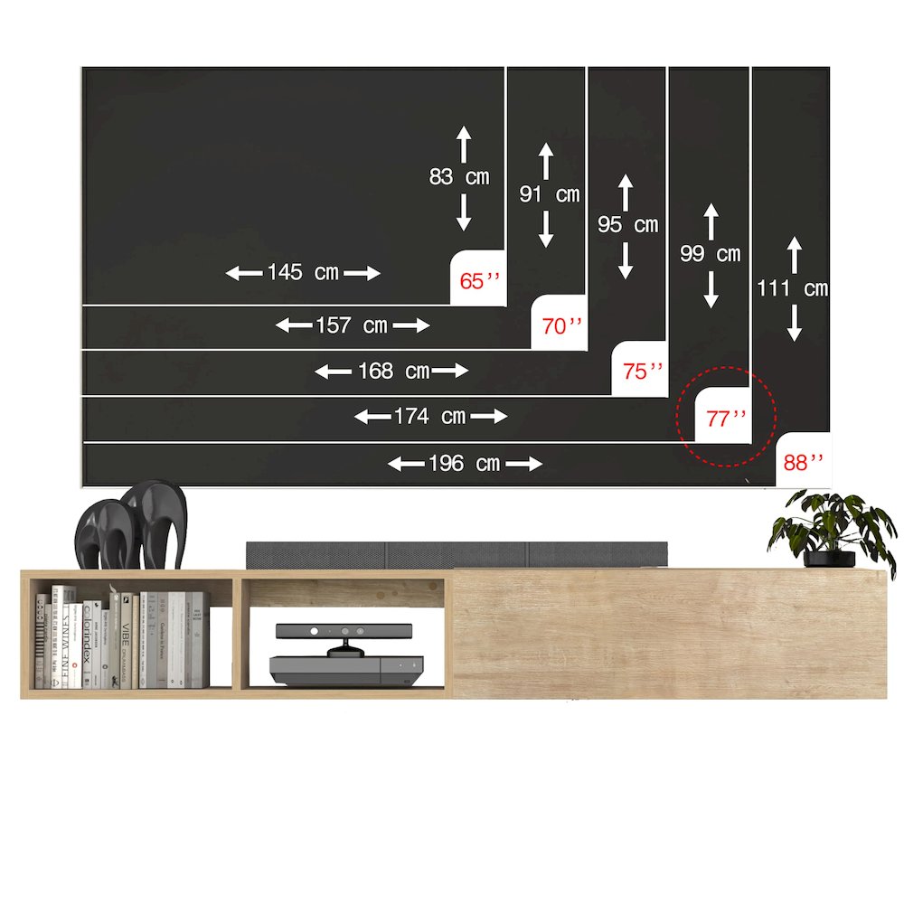 Floating TV Stand & Floating Entertainment Center (71 Inch, 1 Door 2 Shelves). Picture 1