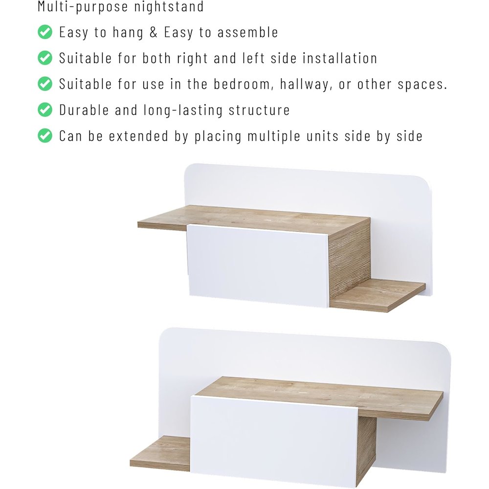 Floating Nightstand - Multipurpose Storage Hallway Cabinet. Picture 6