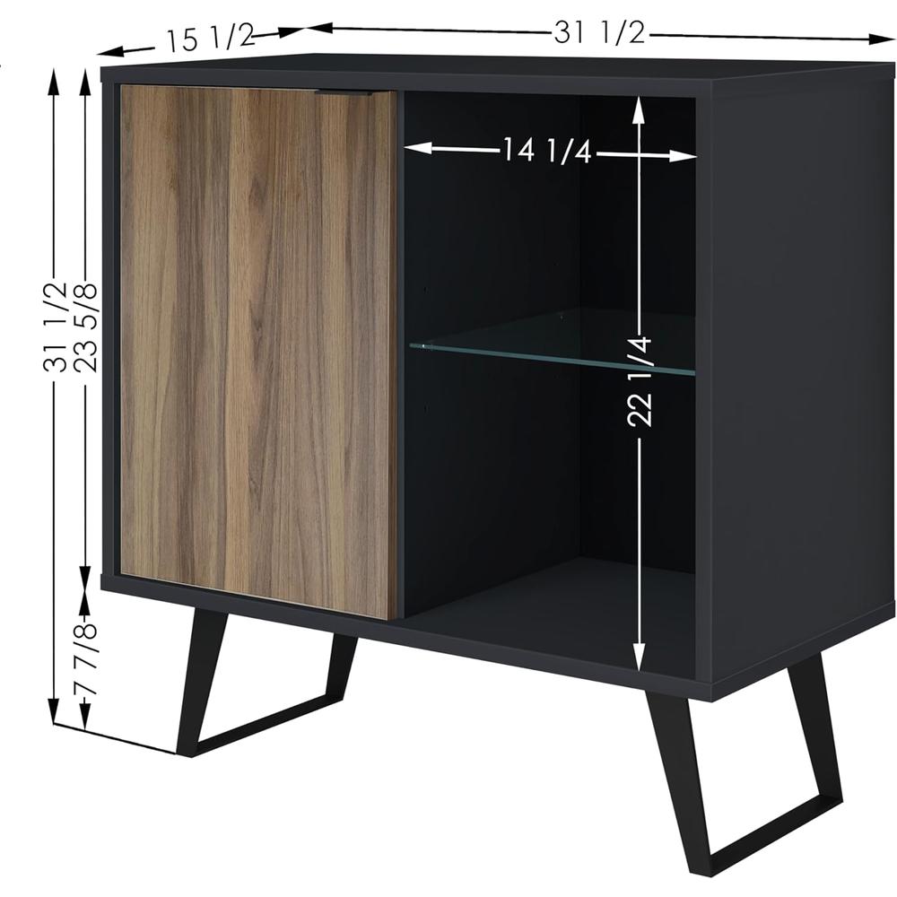 Sideboard Buffet, Kitchen Storage Cabinet with Adjustable Glass Shelf. Picture 6