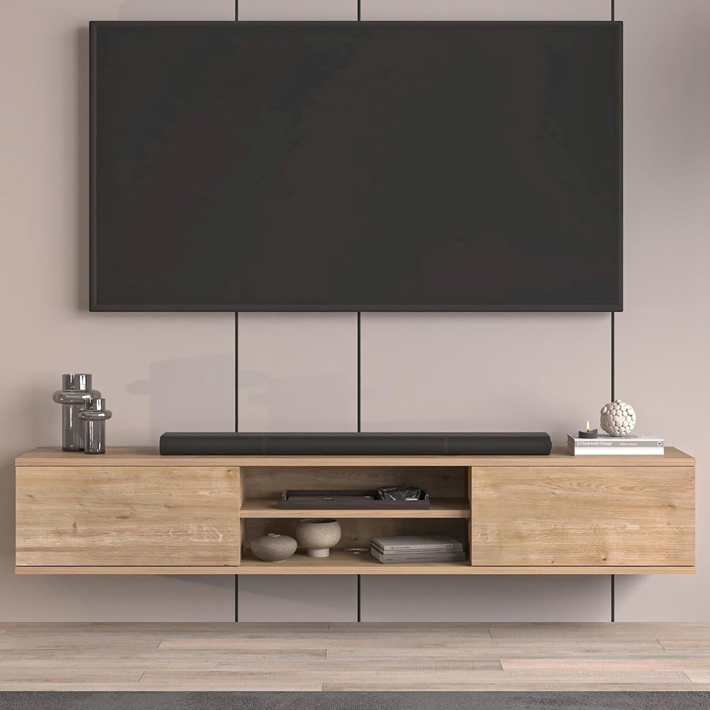 Floating TV Stand for 75 Inch TVs, Modern Entertainment Center. Picture 3