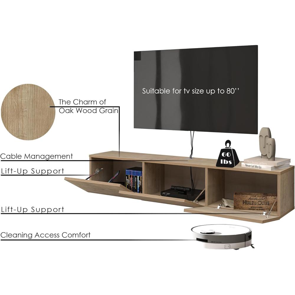 Atelier Mobili Floating TV Stand, TV Stand up to 75 inch TV. Picture 7