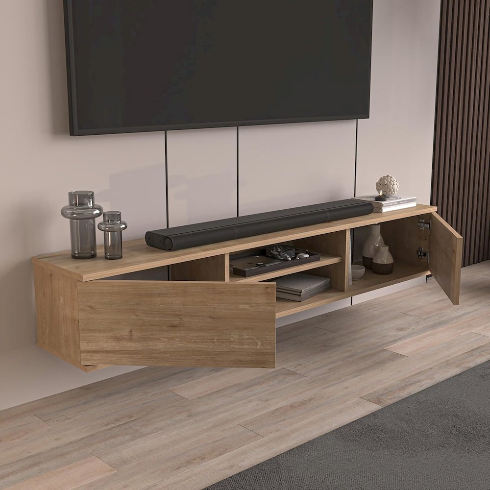 Floating TV Stand for 75 Inch TVs, Modern Entertainment Center. Picture 5