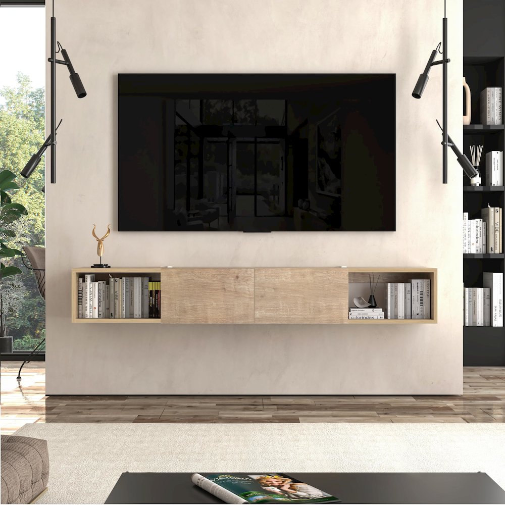 Floating TV Stand - Wall Mounted TV Stand for 75 Inch TV - Modern. Picture 5