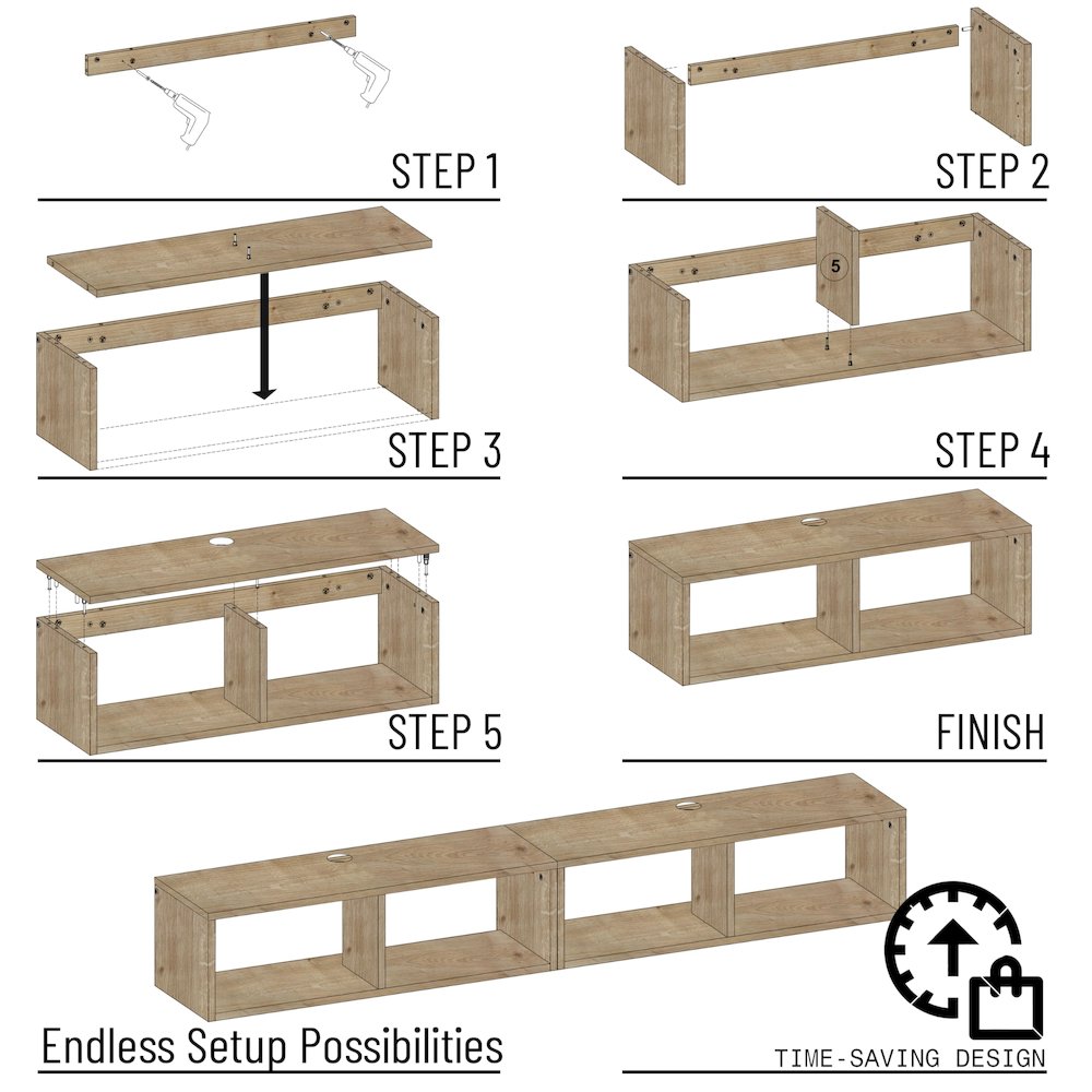 Floating TV Stand & Floating Entertainment Center (36 Inch, 2 Shelf). Picture 6