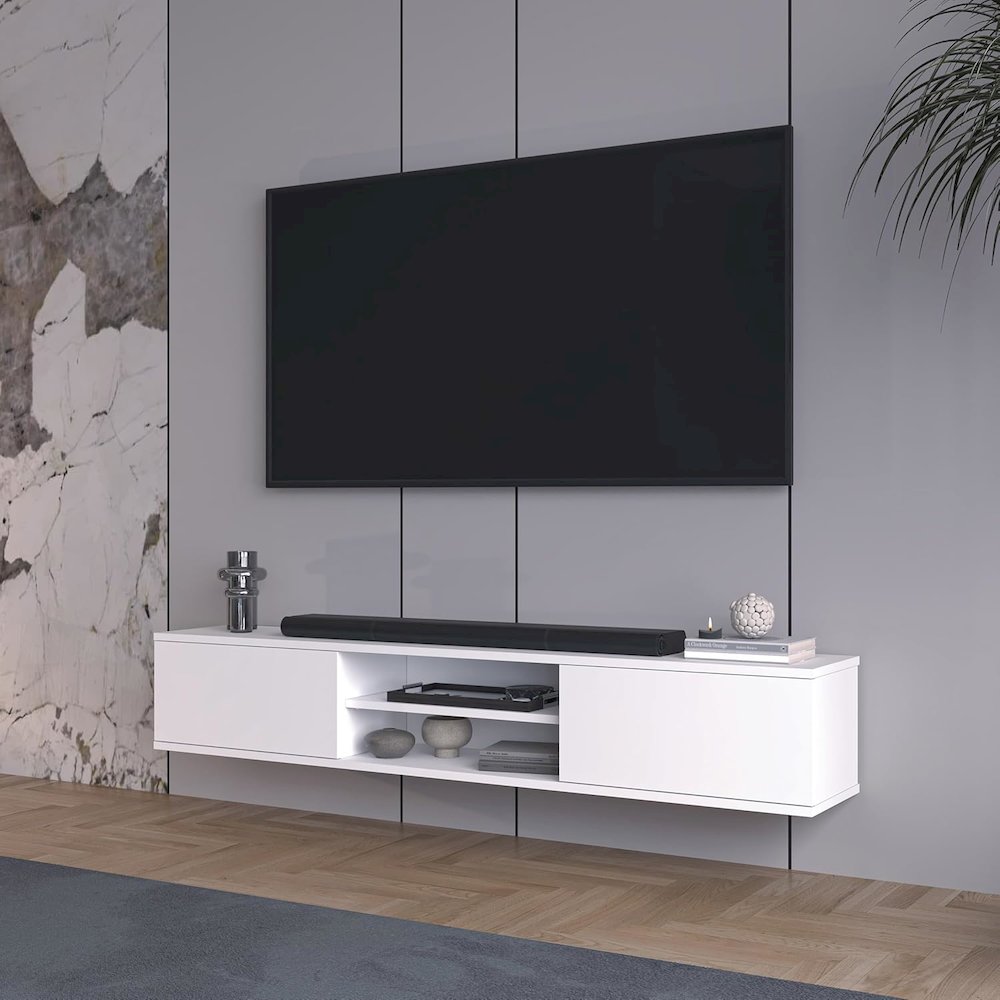 Floating TV Stand for 75 Inch TVs, Modern Entertainment Center. Picture 4
