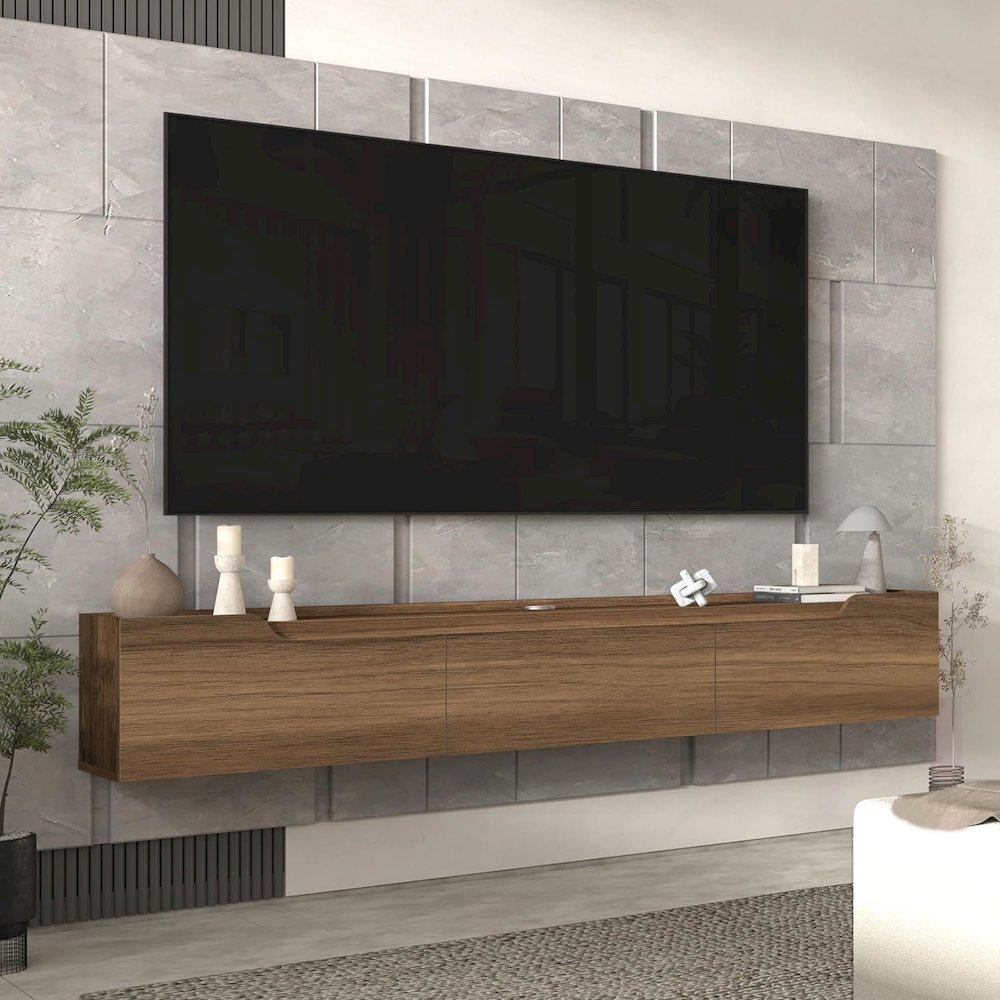 Floating TV Stand for Up to 80 Inch TVs – Wall Mounted Entertainment Center. Picture 2