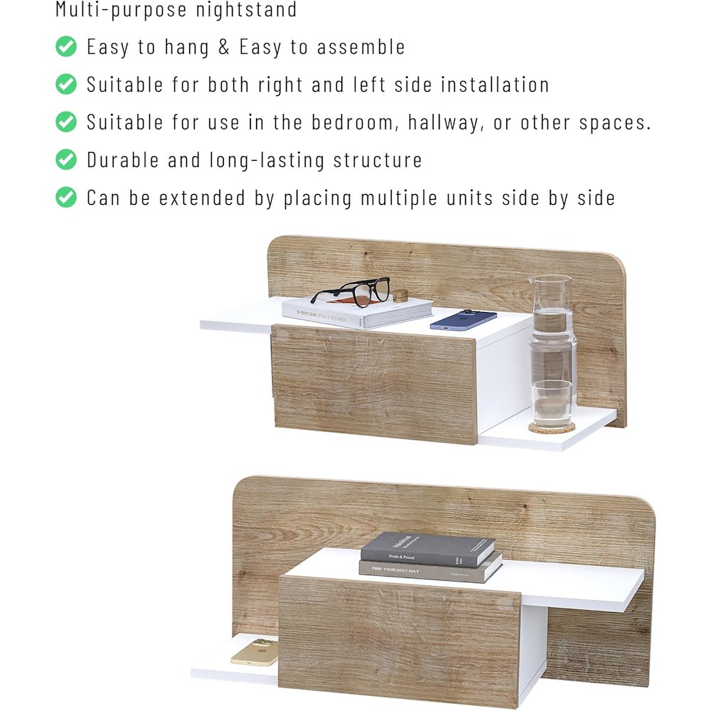 Floating Nightstand - Multipurpose Storage Hallway Cabinet. Picture 6