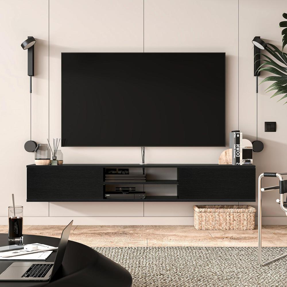 Atelier Mobili Floating TV Stand 70 Inch, Wall Mounted Entertainment Center. Picture 1