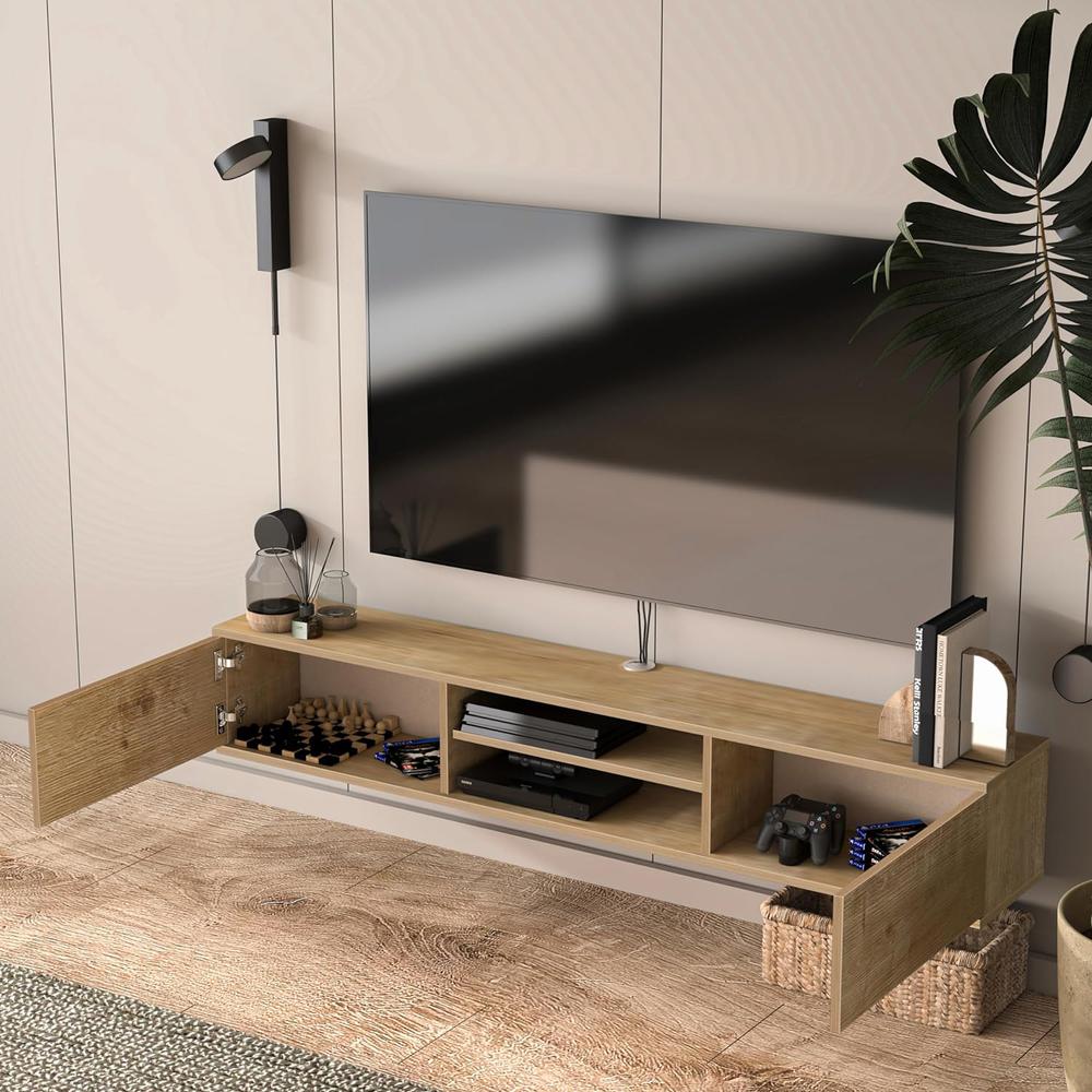 Floating TV Stand 70 Inch Wall Mounted Entertainment Center. Picture 3