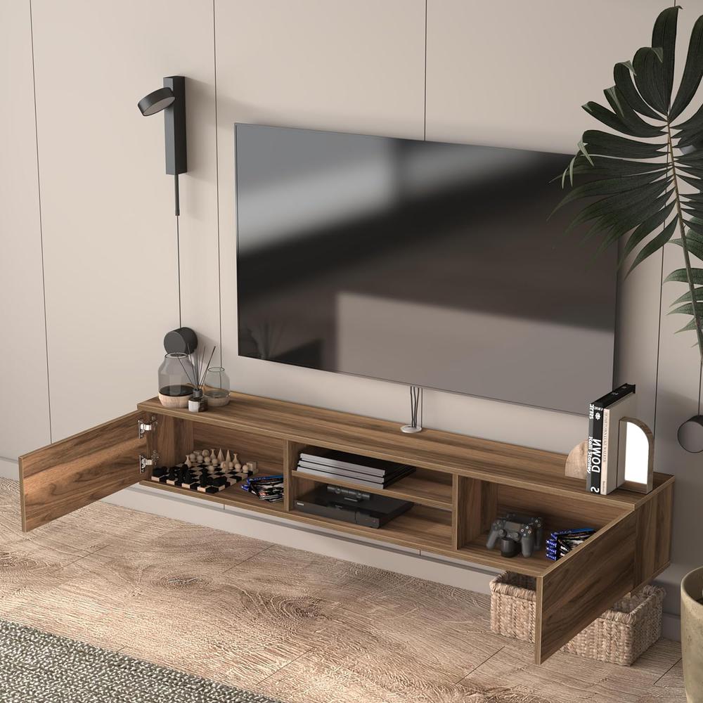 Atelier Mobili Floating TV Stand 70 Inch, Wall Mounted Entertainment Center. Picture 4