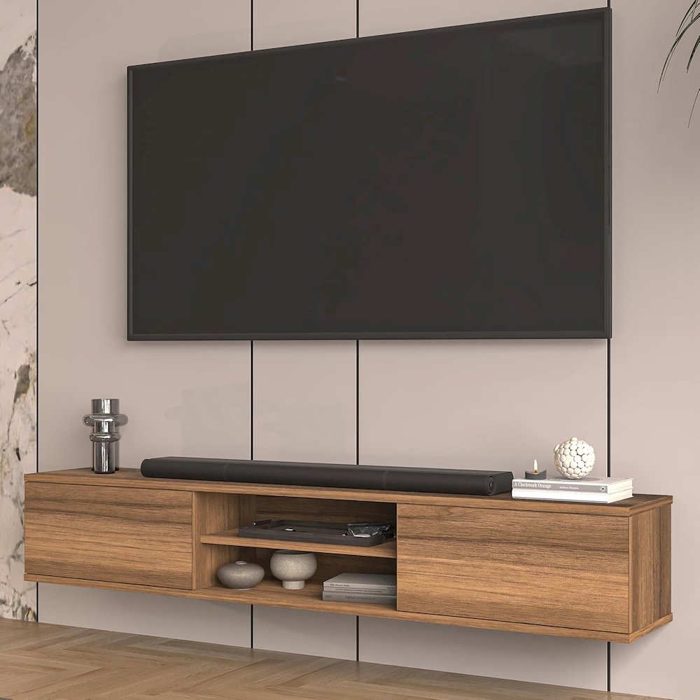 Floating TV Stand for 75 Inch TVs, Modern Entertainment Center. Picture 6