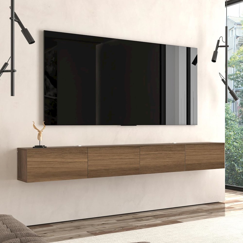 Floating TV Stand - Wall Mounted TV Stand for 75 Inch TV - Floating TV Shelf. Picture 1