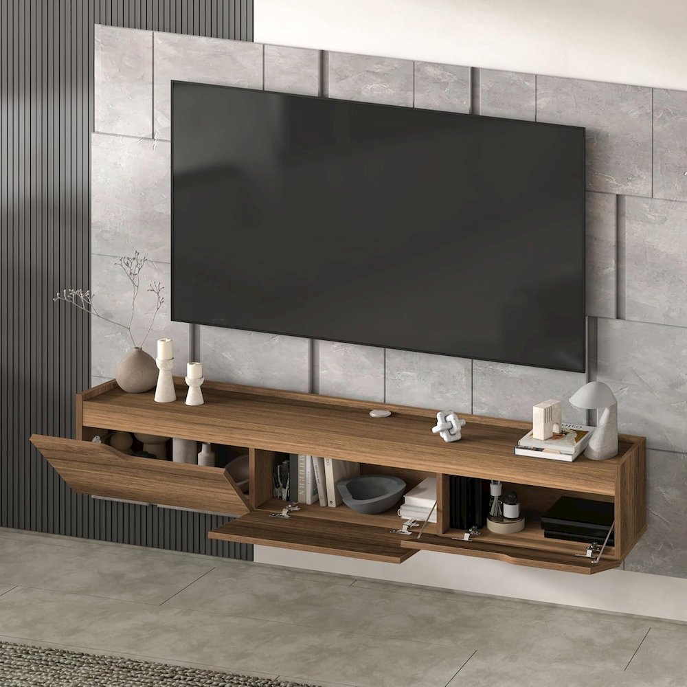 Floating TV Stand for Up to 80 Inch TVs – Wall Mounted Entertainment Center. Picture 4