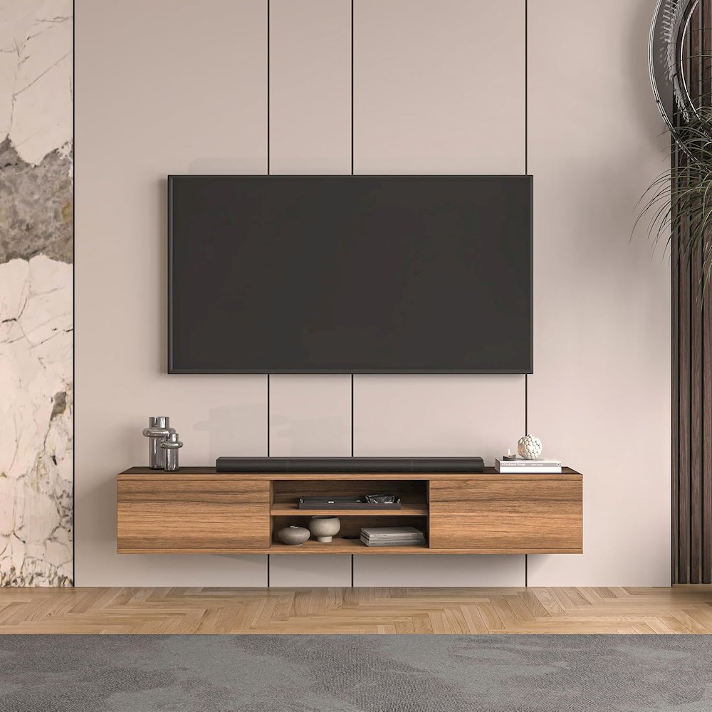 Floating TV Stand for 75 Inch TVs, Modern Entertainment Center. Picture 4