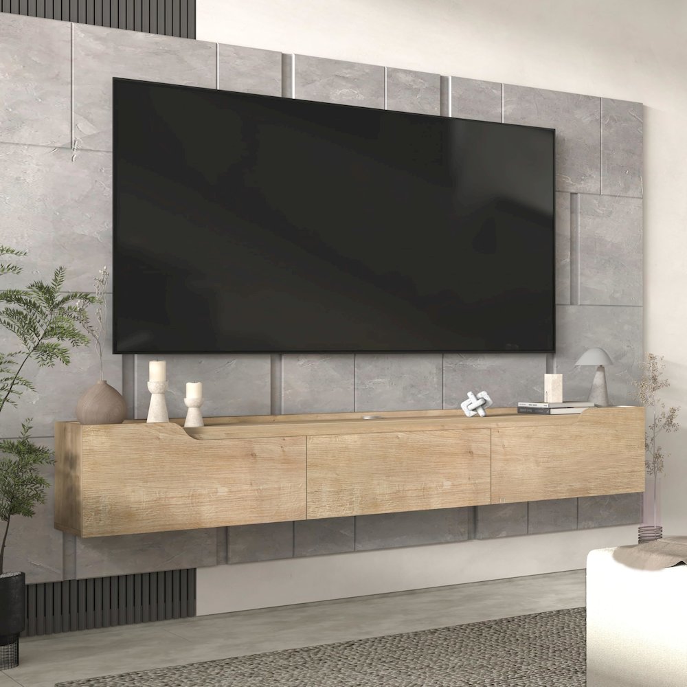 Floating TV Stand for Up to 80 Inch TVs – Wall Mounted Entertainment Center. Picture 3