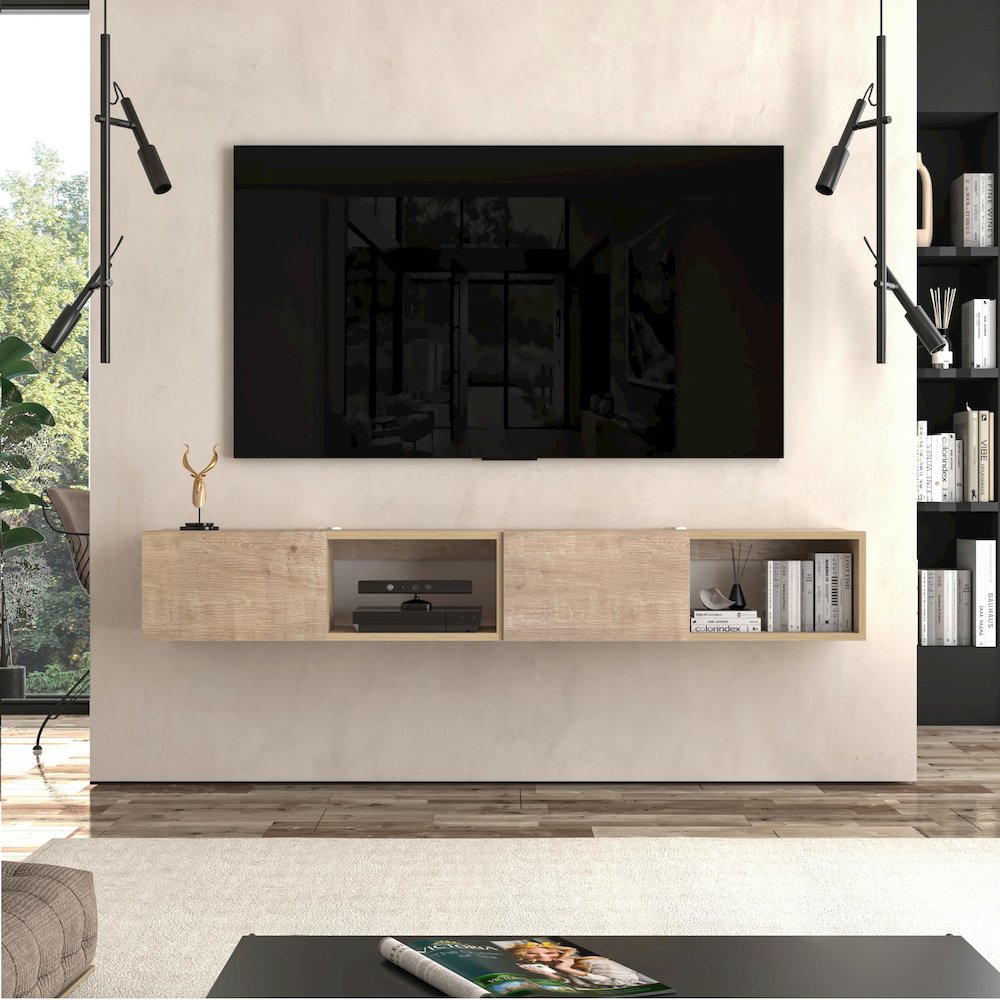 Floating TV Stand - Wall Mounted TV Stand for 75 Inch TV - Modern. Picture 6