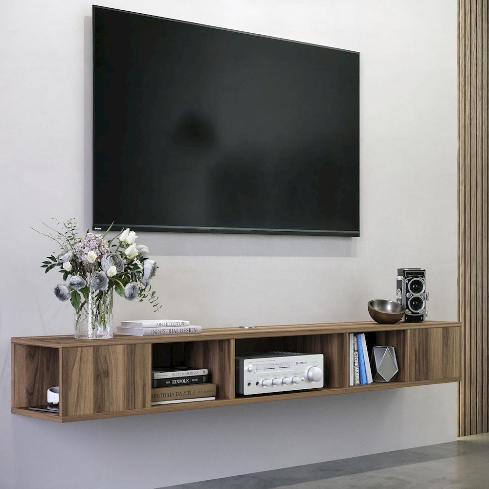 Modern Floating TV Stand 70 inch, Wall Mounted Entertainment Center. Picture 5