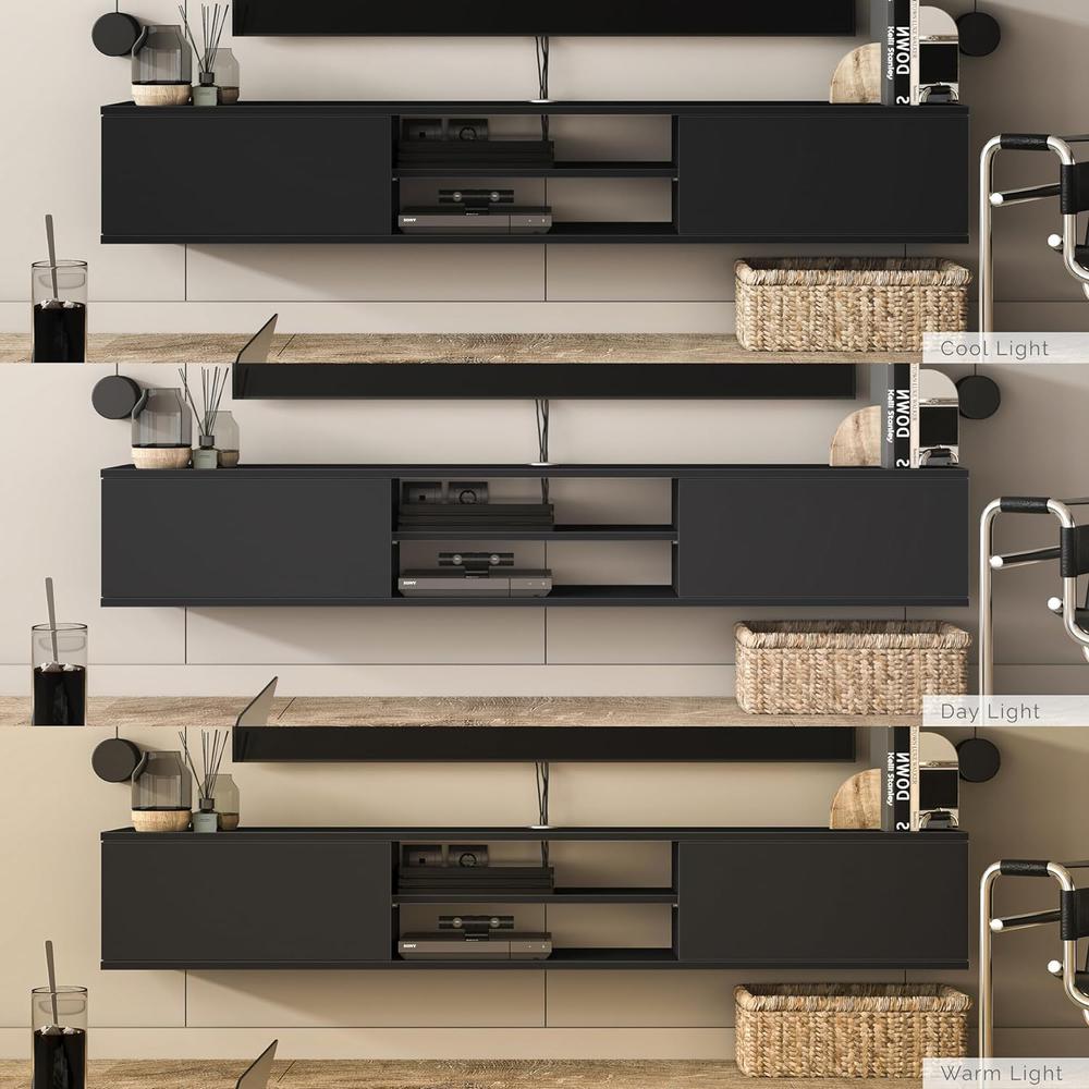 Atelier Mobili Floating TV Stand 70 Inch, Wall Mounted Entertainment Center. Picture 8