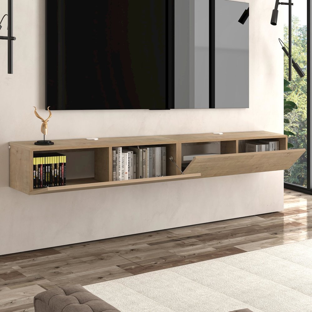 Floating TV Stand & Floating Entertainment Center (71 Inch, 2 Doors). Picture 4