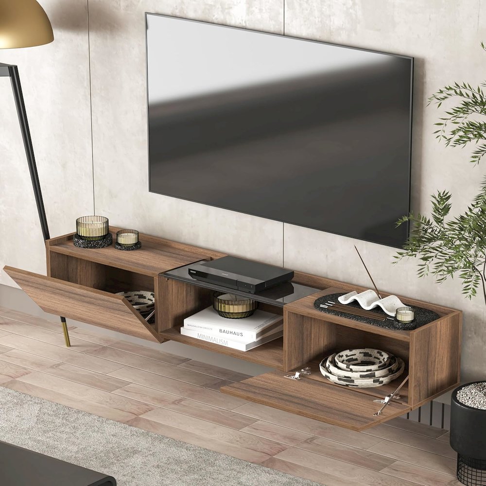 Floating TV Stand 65 inch TV, Wall Mounted Media Console. Picture 6
