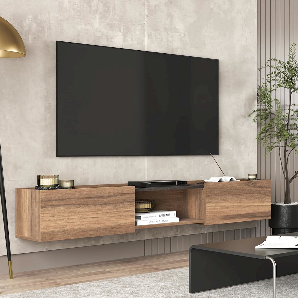 Floating TV Stand 65 inch TV, Wall Mounted Media Console. Picture 3