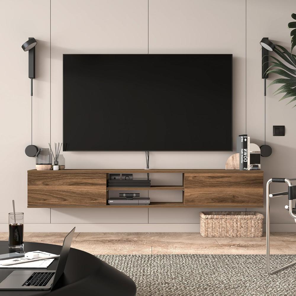 Atelier Mobili Floating TV Stand 70 Inch, Wall Mounted Entertainment Center. Picture 2