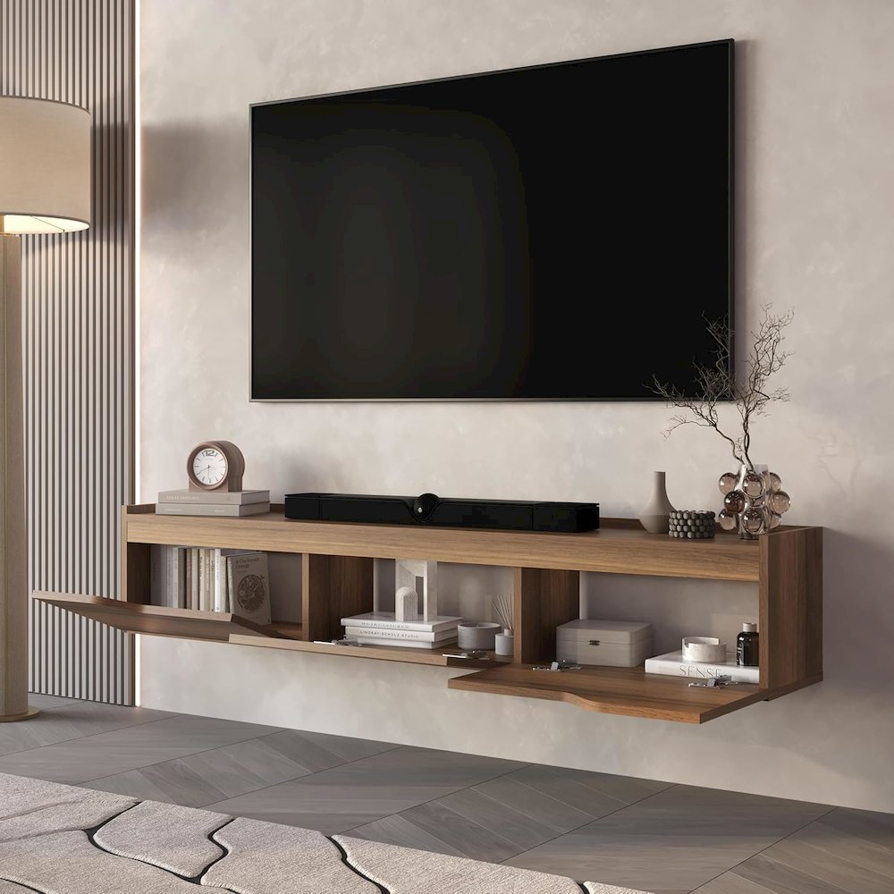 Floating TV Stand for 75 Inch TVs, Modern Entertainment Center. Picture 5