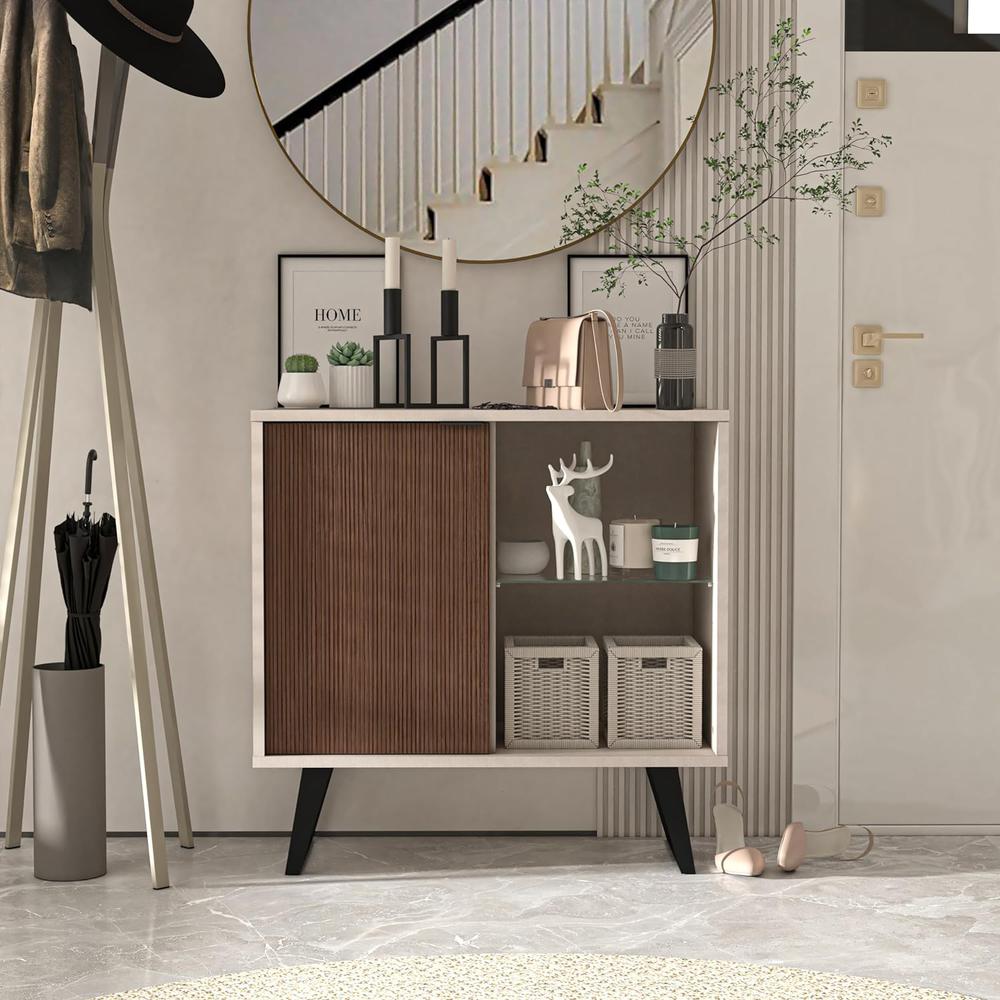 Sideboard Buffet, Kitchen Storage Cabinet with Adjustable Glass Shelf. Picture 3
