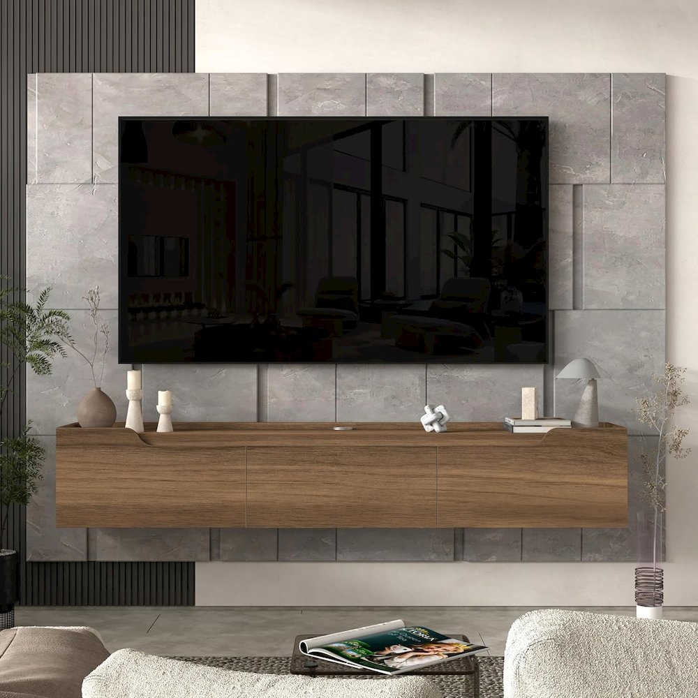 Floating TV Stand for Up to 80 Inch TVs – Wall Mounted Entertainment Center. Picture 3