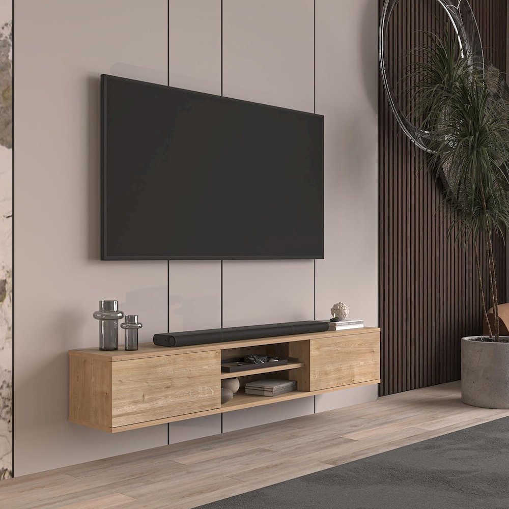 Floating TV Stand for 75 Inch TVs, Modern Entertainment Center. Picture 6