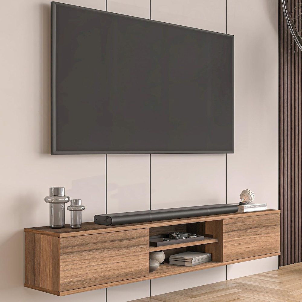 Floating TV Stand for 75 Inch TVs, Modern Entertainment Center. Picture 3