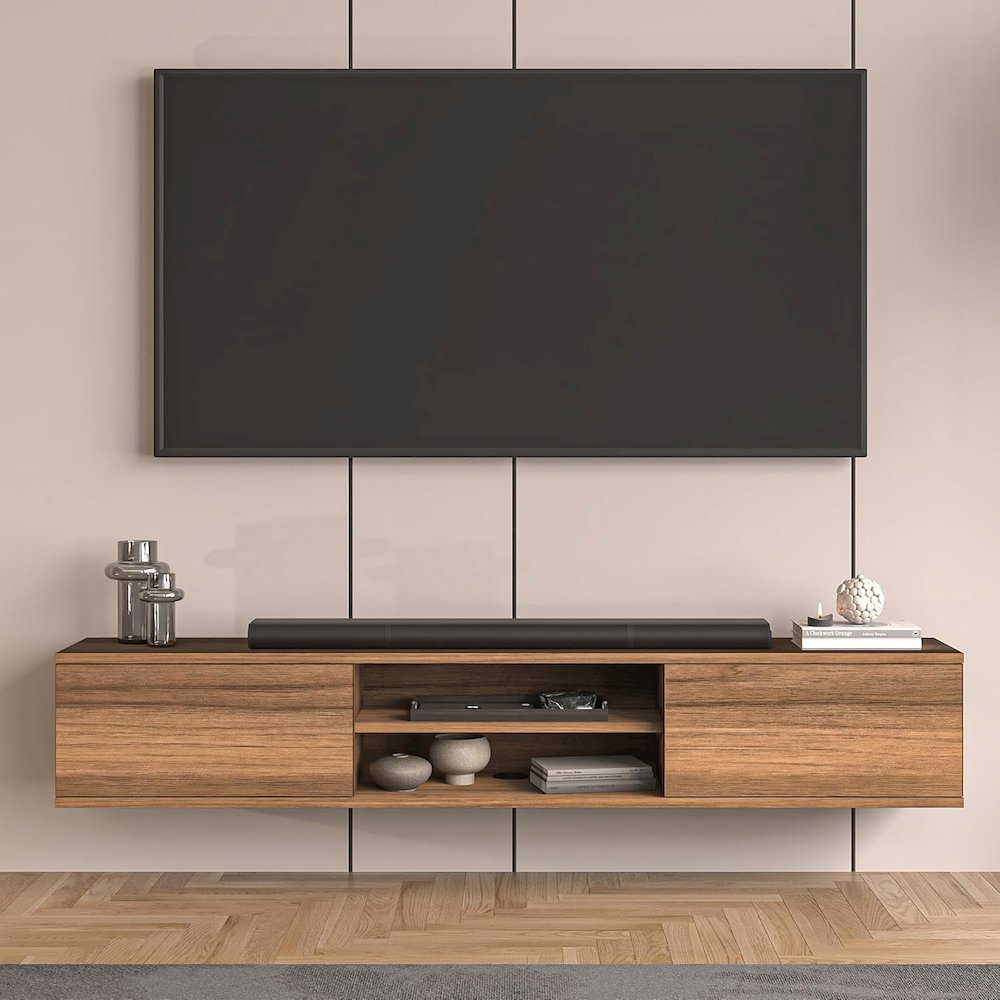 Floating TV Stand for 75 Inch TVs, Modern Entertainment Center. Picture 2