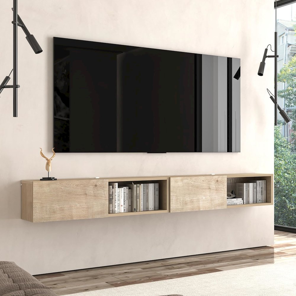 Floating TV Stand - Wall Mounted TV Stand for 75 Inch TV - Modern. Picture 3