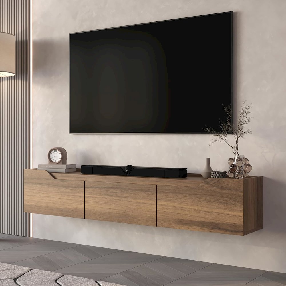 Floating TV Stand for 75 Inch TVs, Modern Entertainment Center. Picture 2