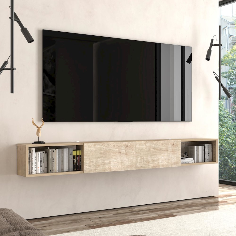 Floating TV Stand - Wall Mounted TV Stand for 75 Inch TV - Modern. Picture 4