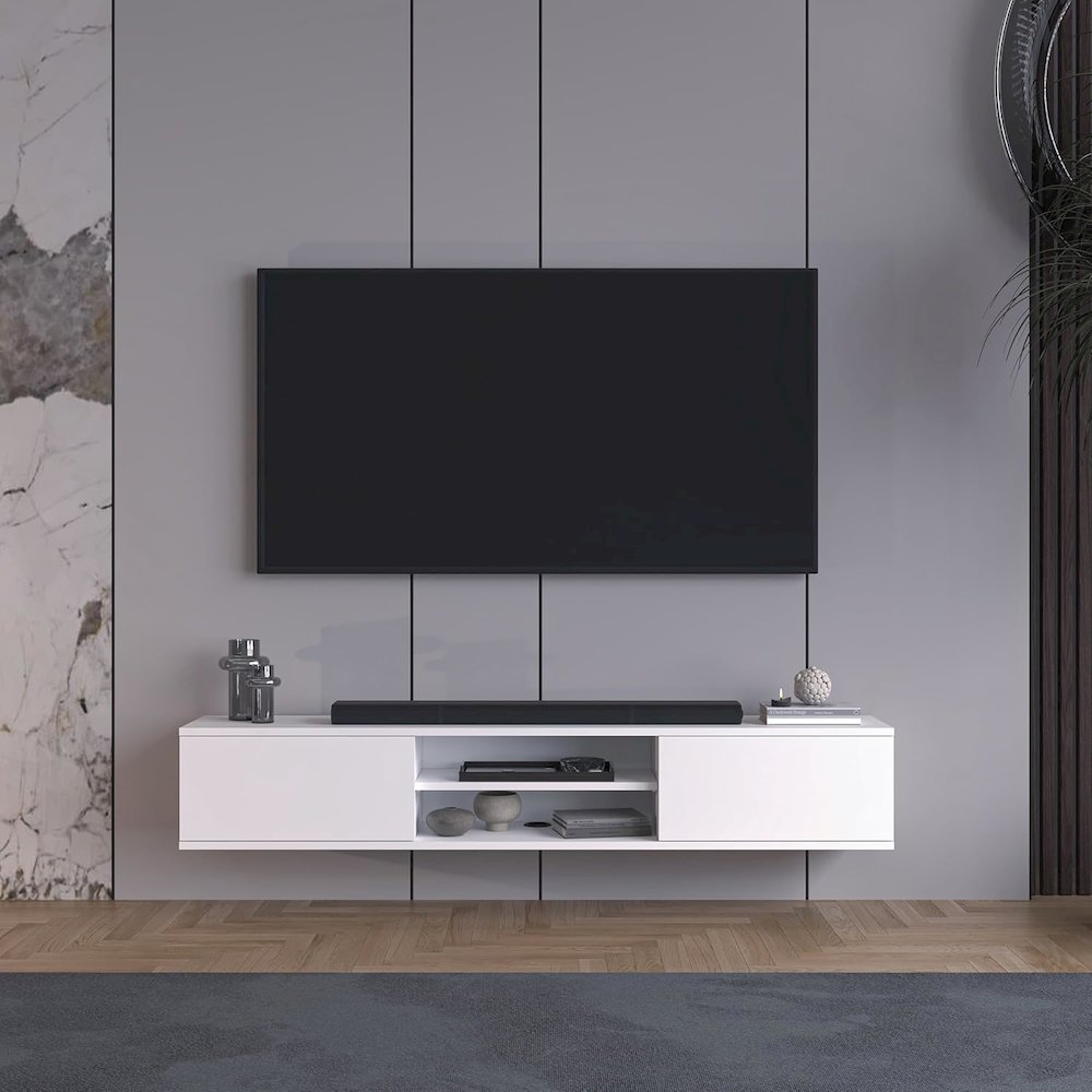 Floating TV Stand for 75 Inch TVs, Modern Entertainment Center. Picture 5