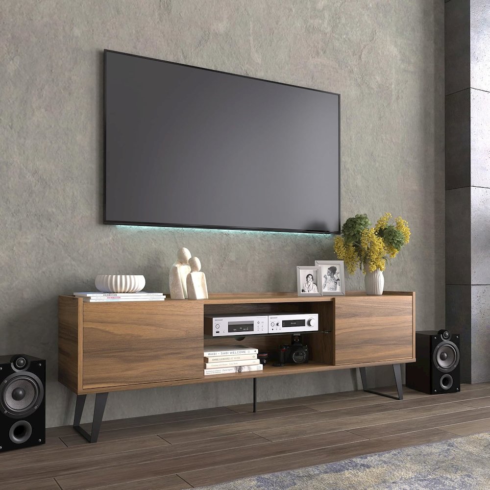 Modern TV Stand for 65-75-80 Inch TVs, Farmhouse Entertainment Center. Picture 4