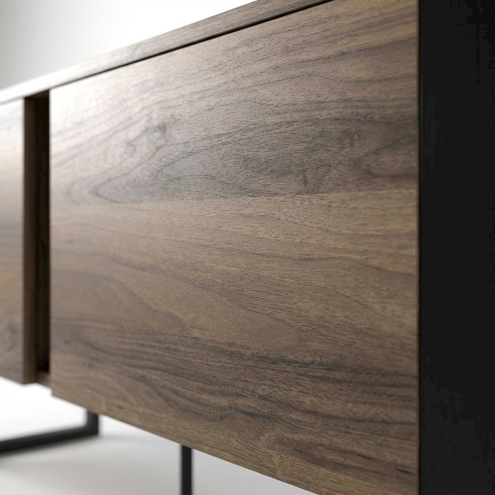 Walnut Finish TV Stand for 75 Inch Living Room Entertainment Center. Picture 5