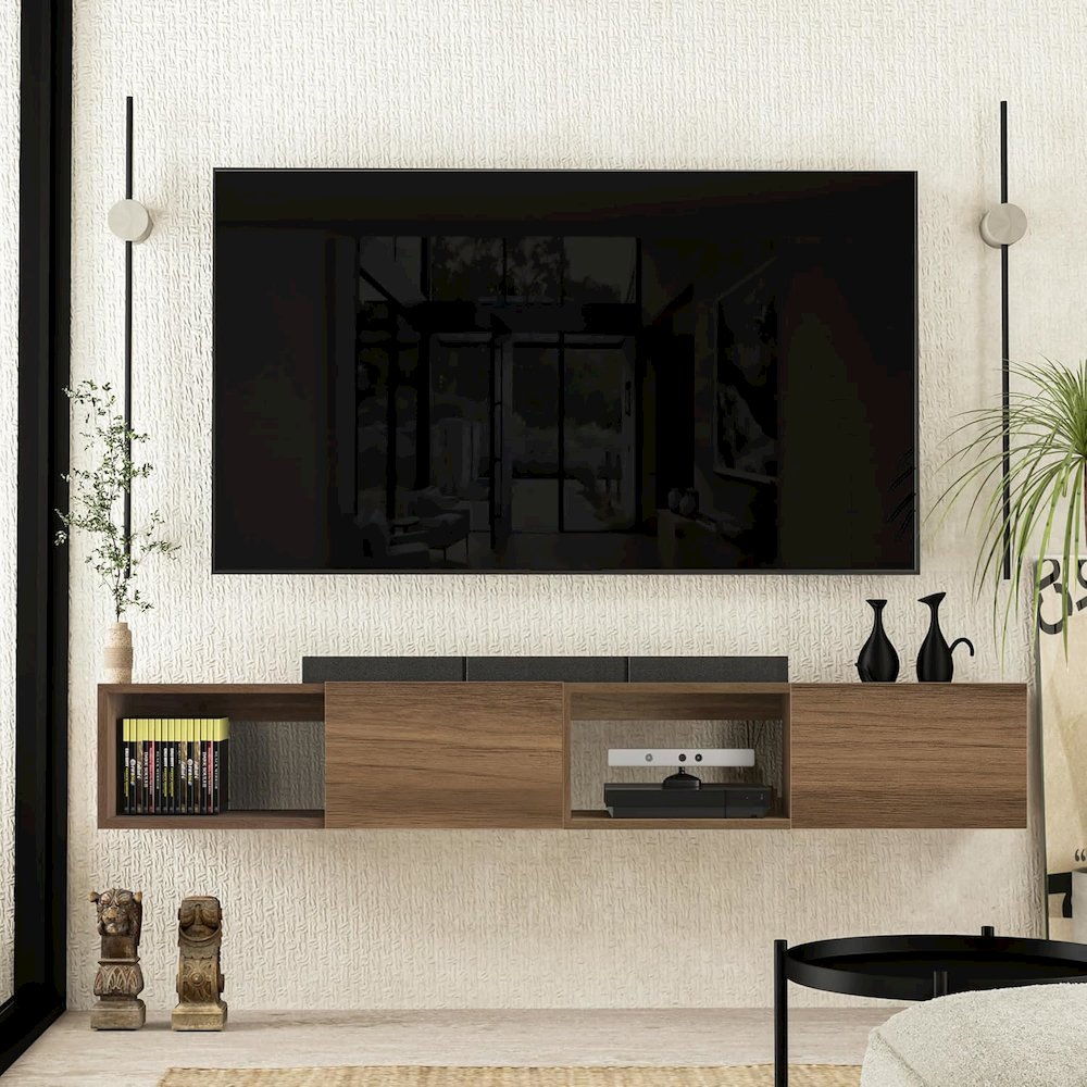 Floating TV Stand - Wall Mounted TV Stand for 75 Inch TV - Floating TV Shelf. Picture 4