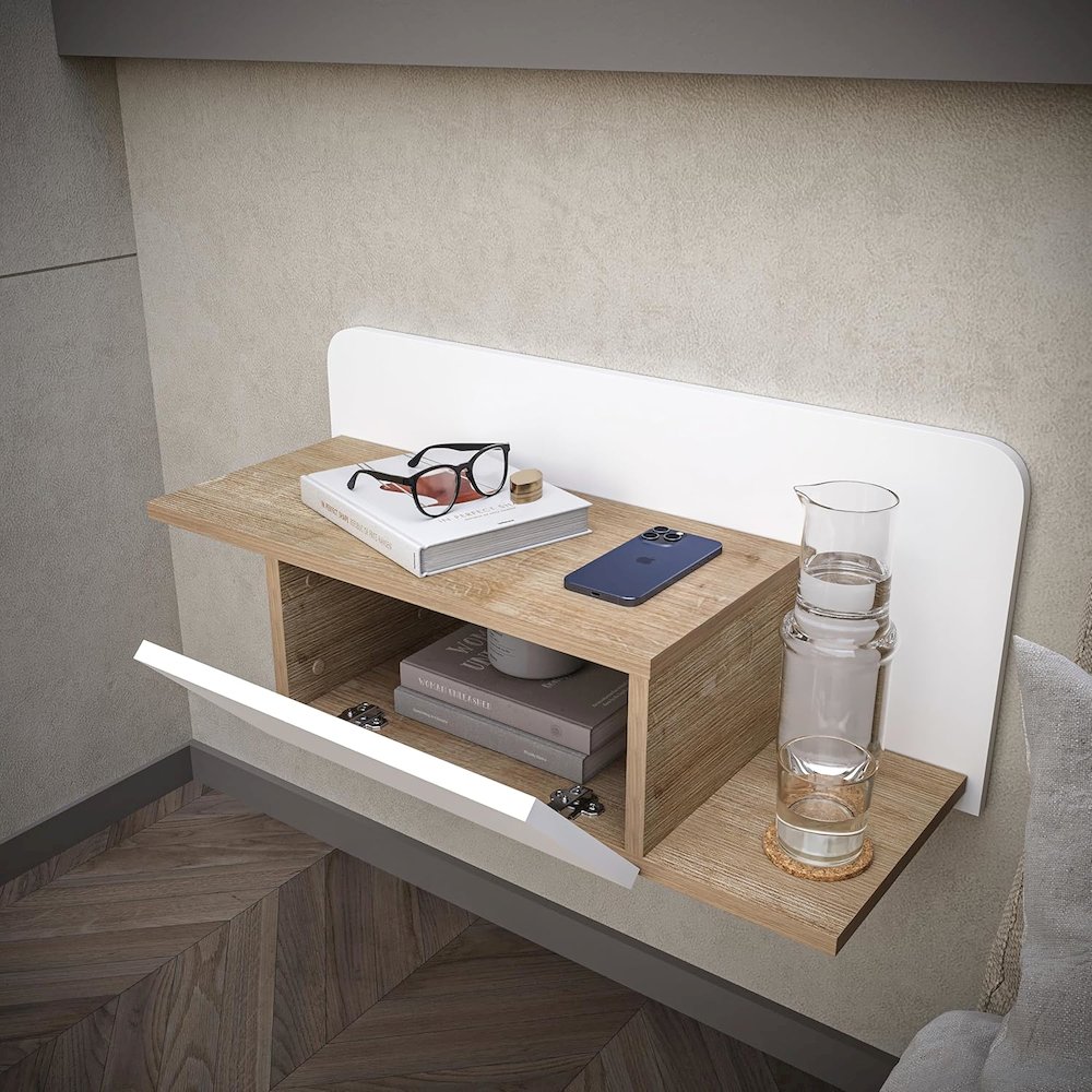 Floating Nightstand - Multipurpose Storage Hallway Cabinet. Picture 5