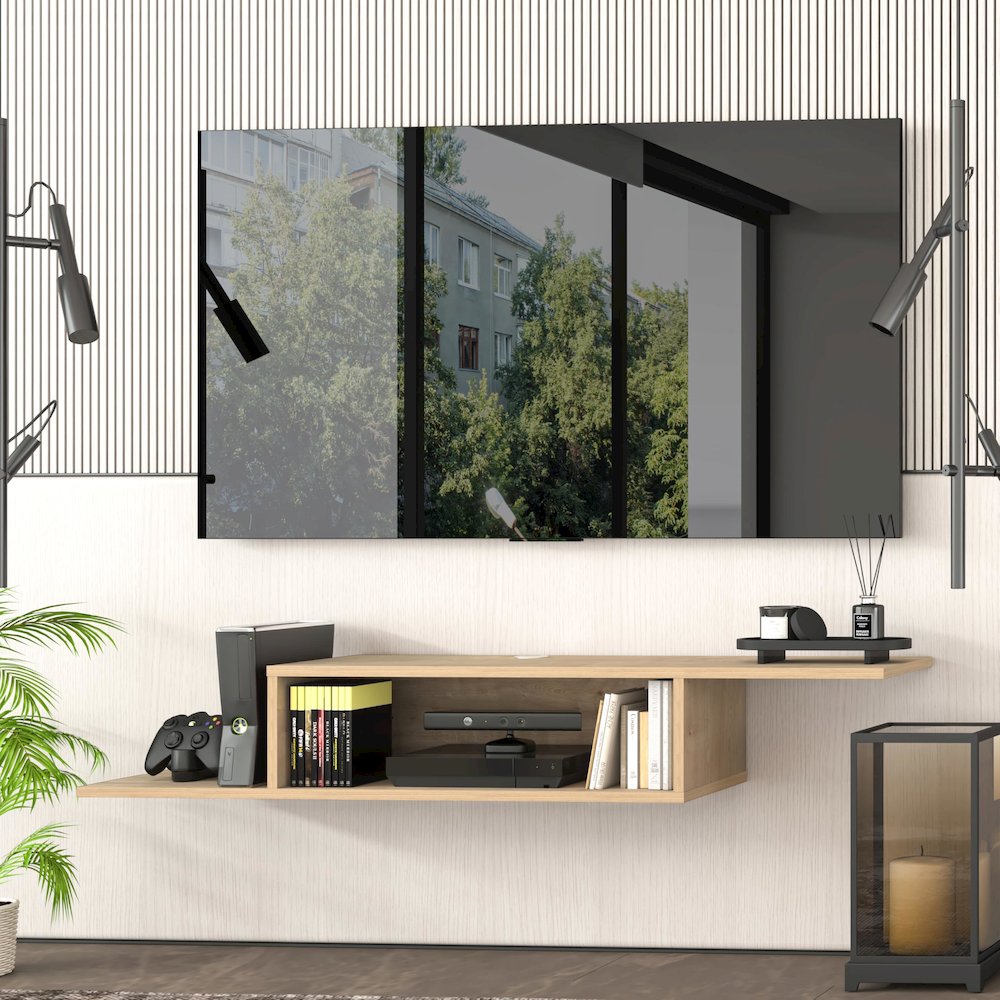 Floating TV Stand for Up to 65 Inch TVs – Wall Mounted Floating Shelf. Picture 5